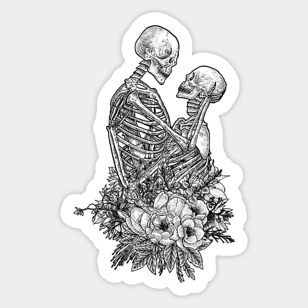 Skeleton Love Sticker by JumoArt